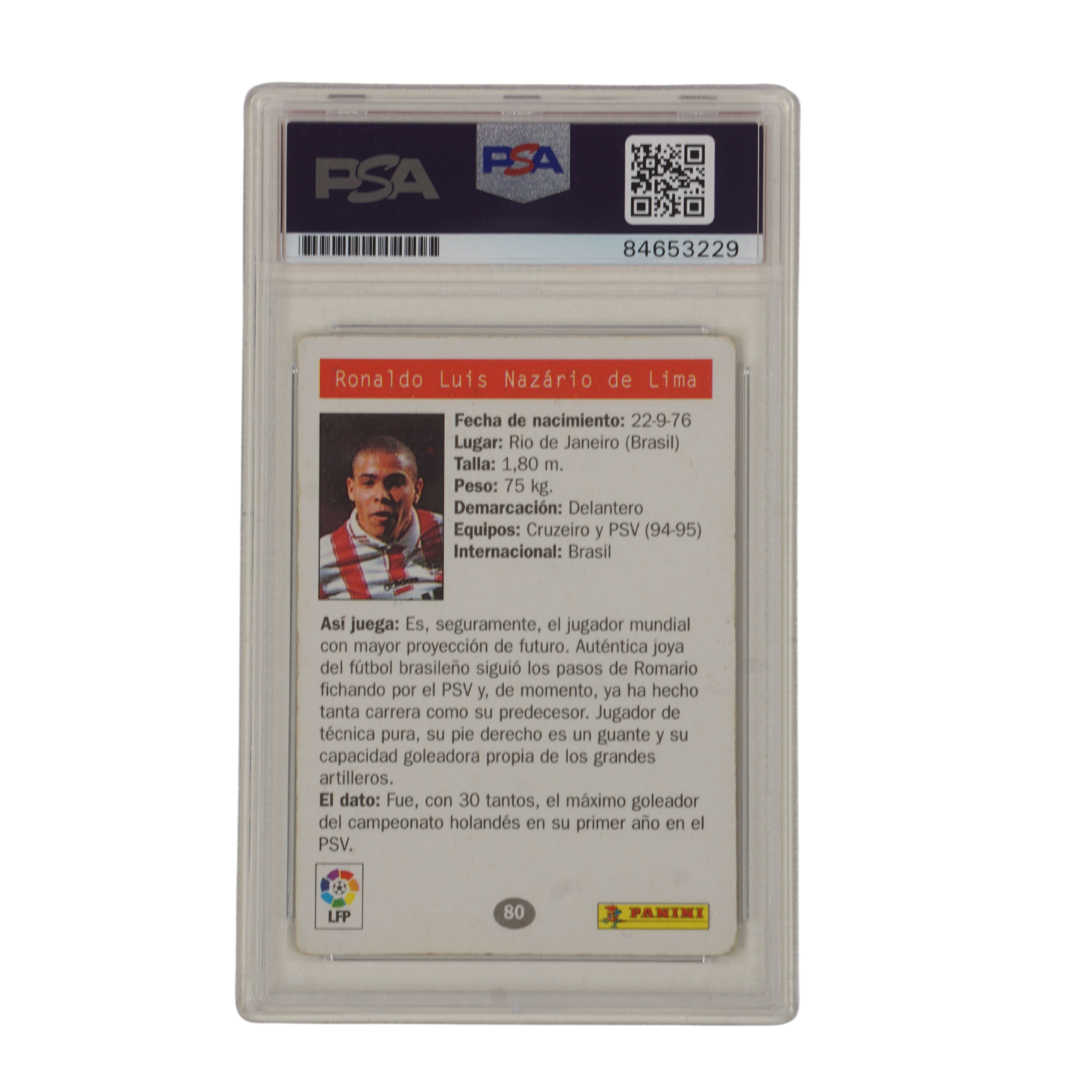 Ronaldo Nazario Signed 1996 Panini Estrellas Europeas #80 Rookie - PSA Authentic
